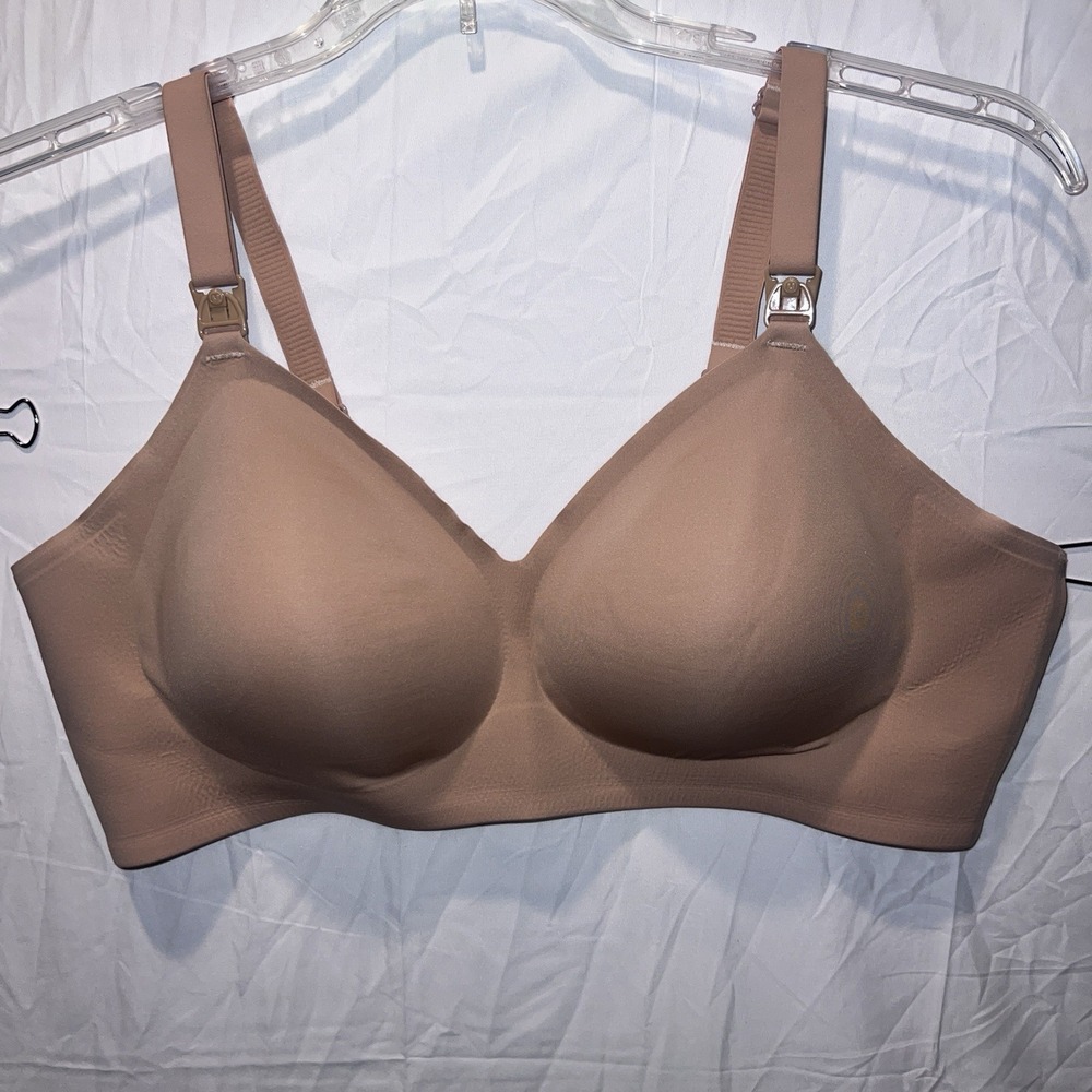 Momcozy Nude Lightly Lined Wireless Removable Pads Nursing Bra Size 3XL Comfort